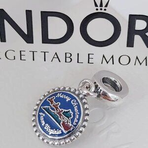 Pandora Merry Christmas From Virginia Exclusive Dangle Charm with box